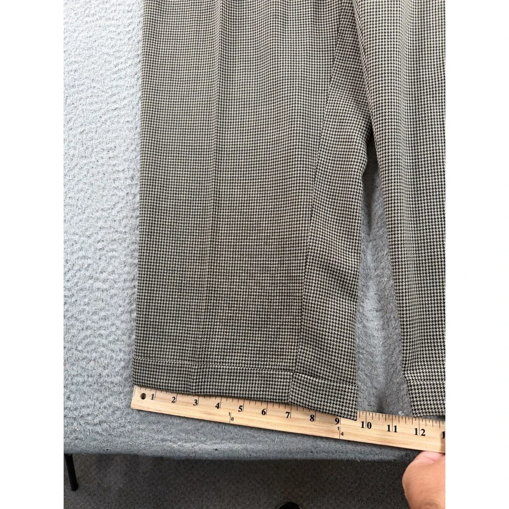 VTG Polo Ralph Lauren Pants Mens 36x26 Beige Houndstooth Cuffed Pleated 80s